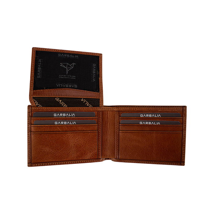 Zoozie Bags Cartera de Hombre Cuero Genuino Color Tan 11x8.5x2 cm